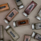 Labelled Silver Spice Jar Set